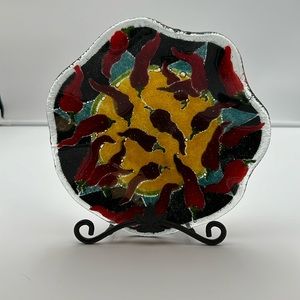 Peggy Karr Fused Art Glass Southwest Red Chile Bowl
